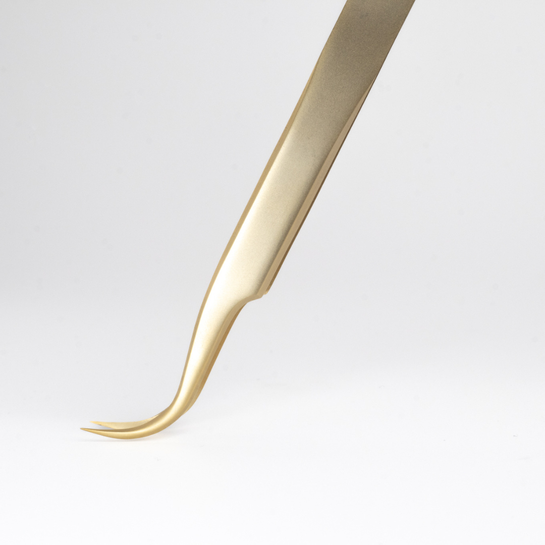 Gold plated Volume Curved Tweezers
