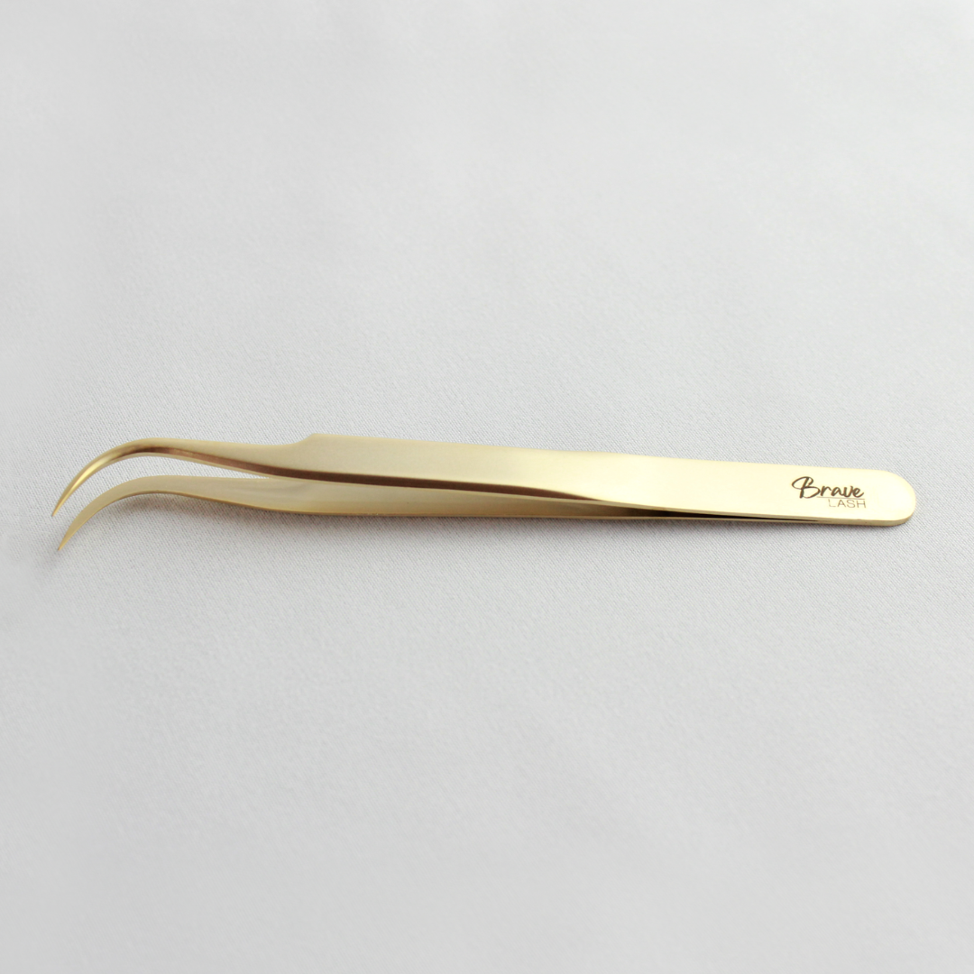 Gold plated Volume Curved Tweezers